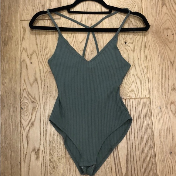 Topshop Other - Topshop olive green strapless body suit